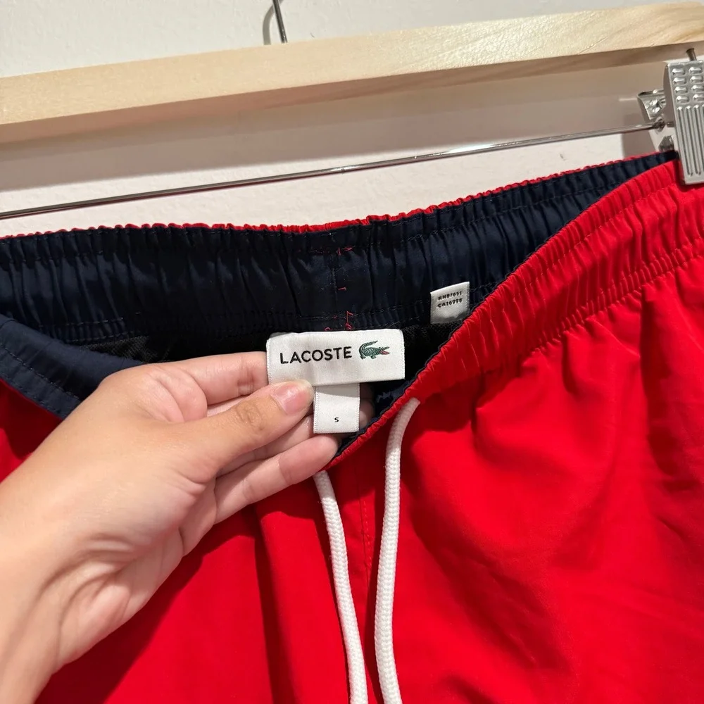 Lacoste Mens Red Swim Trunks 6
